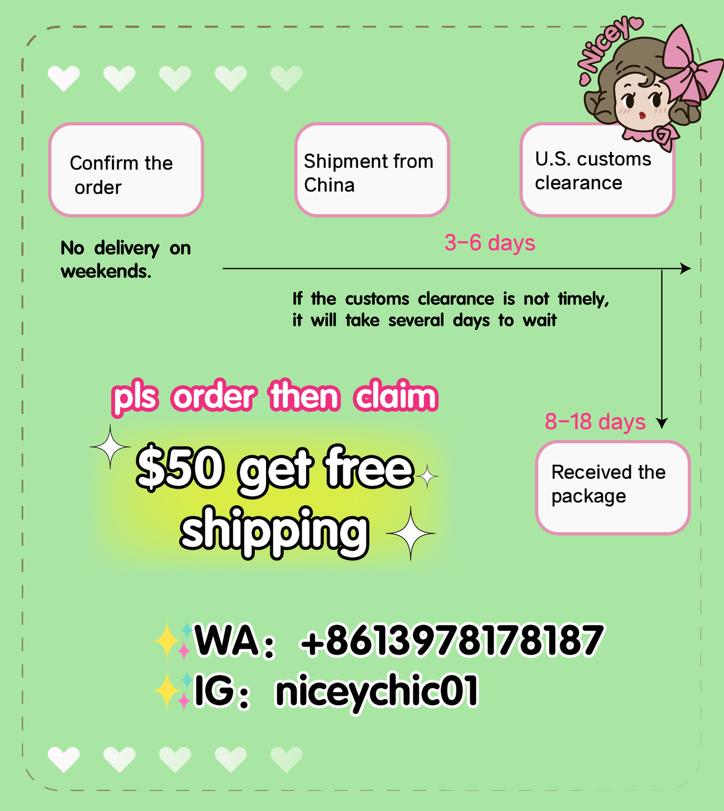 extra payment link（free shipping）