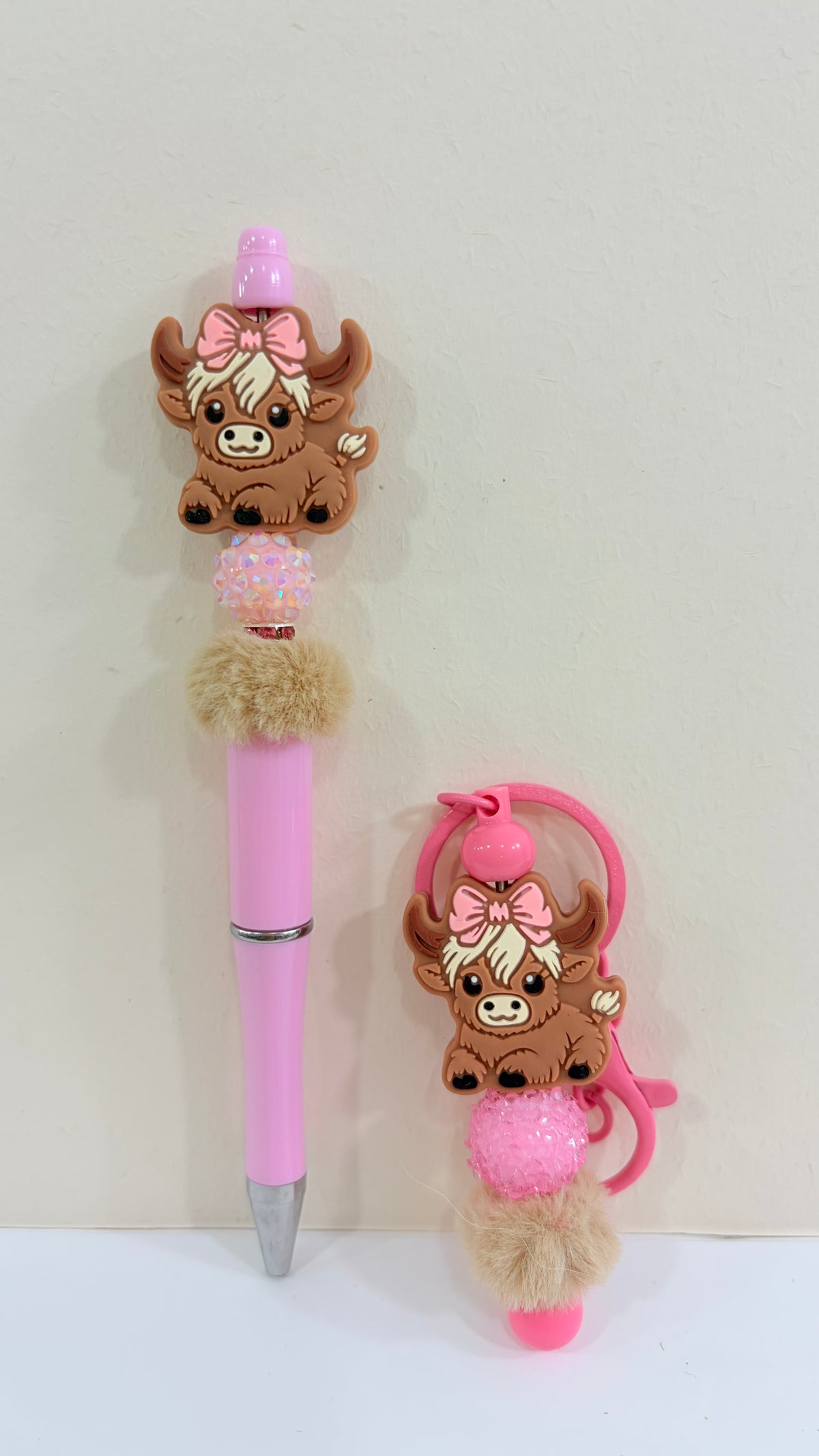 cow bead pen and Keychain