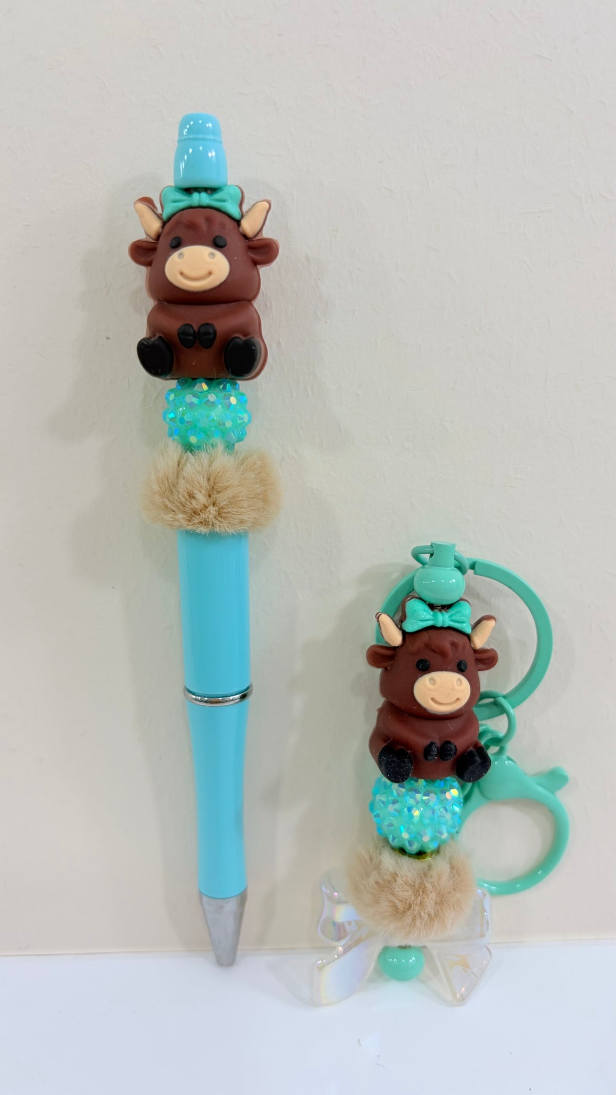 cow bead pen and Keychain