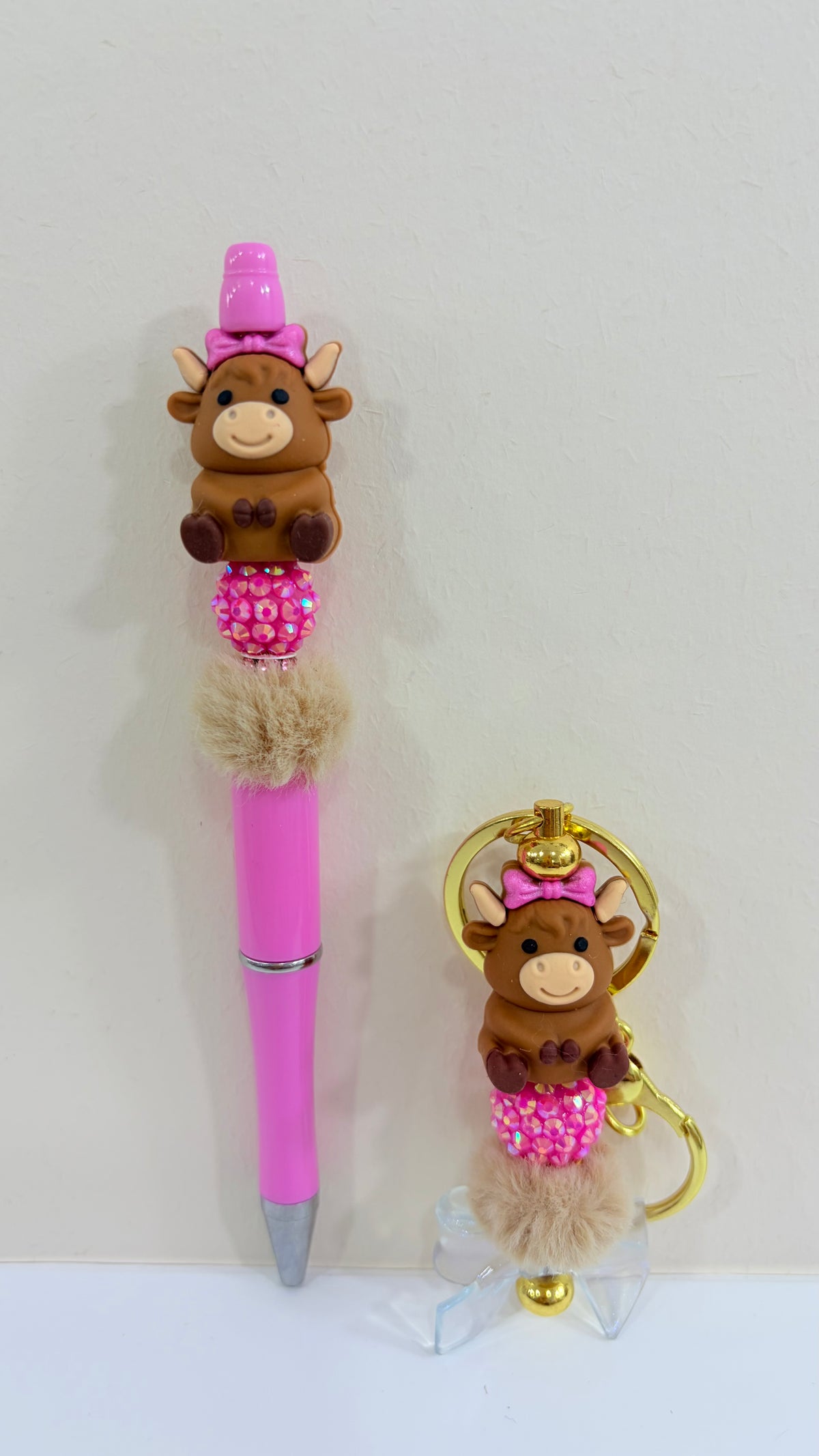 cow bead pen and Keychain